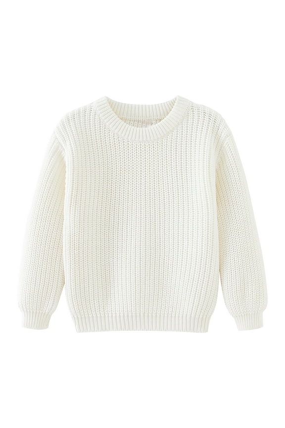 Baby Girl Clothes Cotton Knitted Sweater Crewneck Long Sleeve Tops Comfy Pullover Winter Clothes