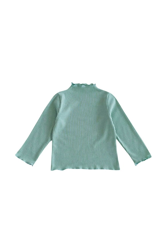 Baby Girl Clothes Long Sleeve Basic Layering Newborn Tops High Neck Fall Comfy Infant Shirts