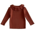 thumbnail image 1 of AherBiu Baby Girl Clothes Winter Long Sleeve Ribbed Knitted Infant Pullover Crewneck Stretch Toddler Tops, 1 of 2