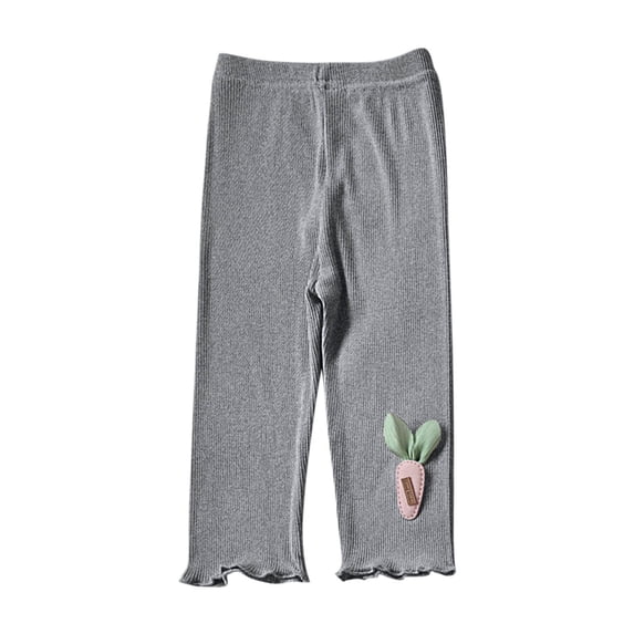 AherBiu Baby Girls Clothes Capri Pants Cute Bottoms Stretch High Waisted Slim Fitted Toddler Kids Legging Capris