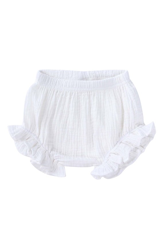 Baby Girls Clothes Cotton Bottom Shorts Infant Ruffle Comfy Elastic High Waisted Summer Shorts