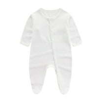 AherBiu Baby Girls Clothes Cotton Rompers Long Sleeve Button down Striped Newborn Infant Boys Crewneck Comfy Jumpsuits
