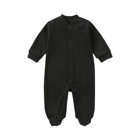 AherBiu Baby Girls Clothes Cotton Rompers Long Sleeve Button up Open Leg Newborn Infant Boys Jumpsuits
