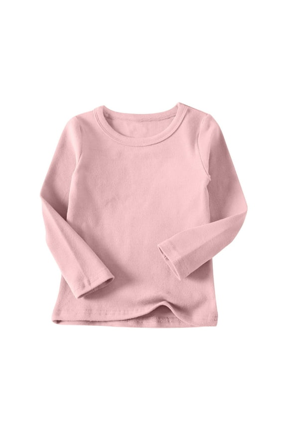 Baby Girls Clothes Cotton T Shirts Crewneck Long Sleeve Tops Basic Toddler Boys Clothes Undershirt