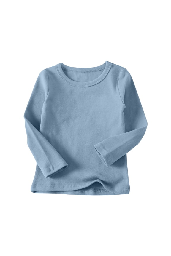 Baby Girls Clothes Cotton T Shirts Crewneck Long Sleeve Tops Basic Toddler Boys Clothes Undershirt