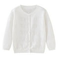 thumbnail image 1 of AherBiu Baby Girls Clothes Toddler Cute Tops Button down Hollow out Crewneck Knitted Cotton Cardigans, 1 of 6