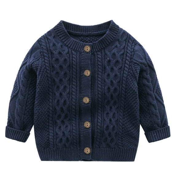 AherBiu Baby Sweater Boy Fall Cable Knit Casual Button up Toddler Cardigans Casual Long Sleeve Sweaters