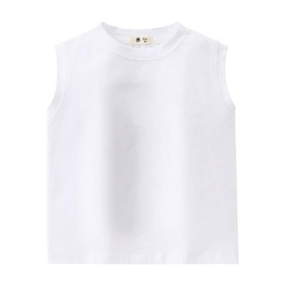 AherBiu Baby Toddler Girls Clothes Cotton Tshirt Crewneck Sleeveless Summer Tank Tops for Kids Comfy Tees