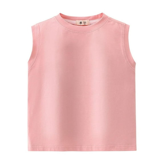 AherBiu Baby Toddler Girls Clothes Cotton Tshirt Crewneck Sleeveless Summer Tank Tops for Kids Comfy Tees