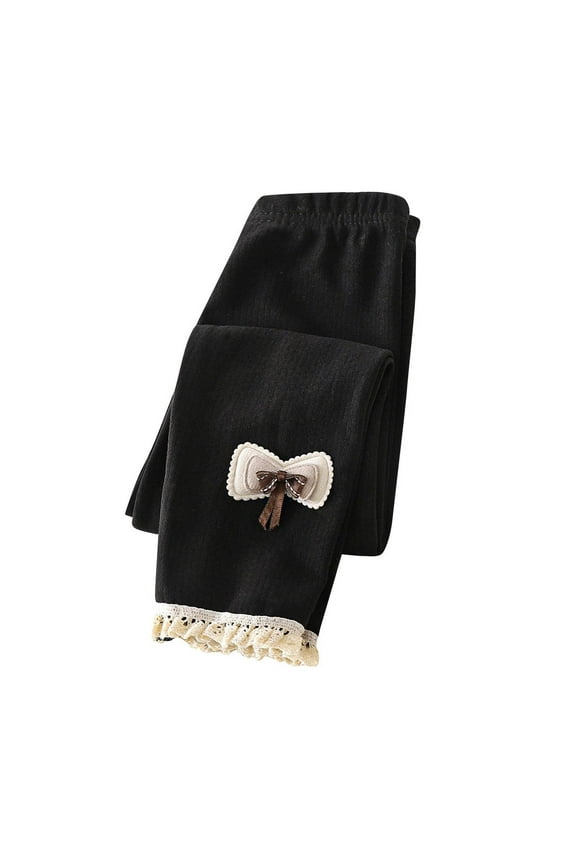 Baby Toddler Girls Clothes Stretchy Slim Fitted Lace Ribbed Bottoms Legging Pants Trousers