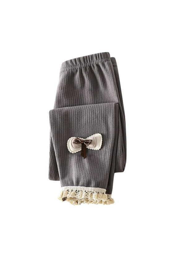 Baby Toddler Girls Clothes Stretchy Slim Fitted Lace Ribbed Bottoms Legging Pants Trousers