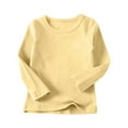 thumbnail image 1 of AherBiu Baby Toddler Kids Girls Boys Tshirt Long Sleeve Tops Crewneck Comfy Fitted Basic Layer Cotton Undershirt, 1 of 8