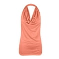 thumbnail image 1 of AherBiu Backless Tank Tops for Women Cowl Neck Sleeveless Dressy Casual Loose Shirts Blouse Tanks, 1 of 3