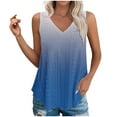 thumbnail image 1 of AherBiu Beach Tops for Women Eyelet Vacation Tank Tops V Neck Sleeveless Gradient Color Cami Shirts, 1 of 7