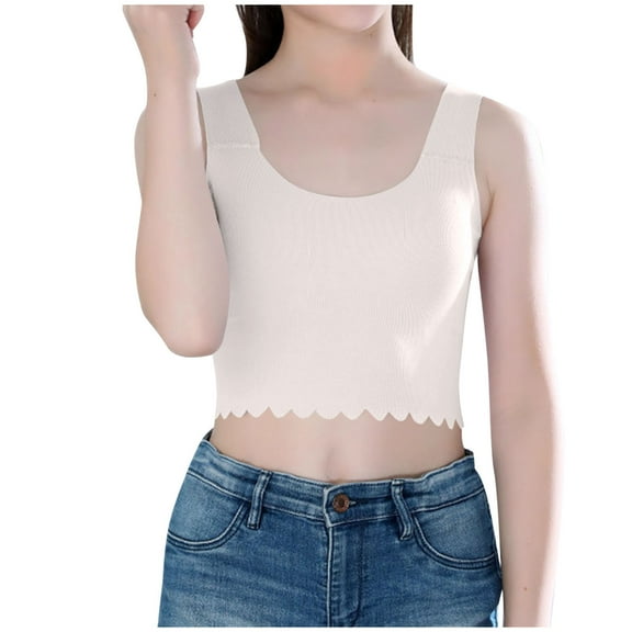 AherBiu Big Girls Tank Tops Cropped Bra Camisole Tops Comfy Soft Stretch Support Undershirt Tanks for Teens