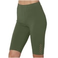 thumbnail image 1 of AherBiu Bikers Shorts for Women Stretch Comfy Short Bottoms Knee Length Hollow Leg Slim Fitted Short Leggings, 1 of 7