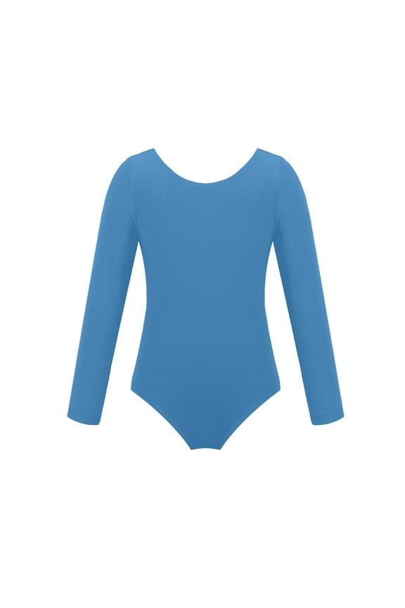 Bodysuit for Teen Girls Dancing Playsuit Long Sleeve Scoop Neck Slim Fitted Stretchy Rompers