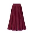 thumbnail image 1 of AherBiu Boho Pants for Women Plus Size Chiffon Summer Beach Flowy Pants Wide Leg High Waisted Slacks, 1 of 2