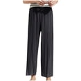 thumbnail image 1 of AherBiu Boho Pants for Women Ruched Flowy Summer Beach Vacation Slacks Elastic High Waisted Trousers, 1 of 3