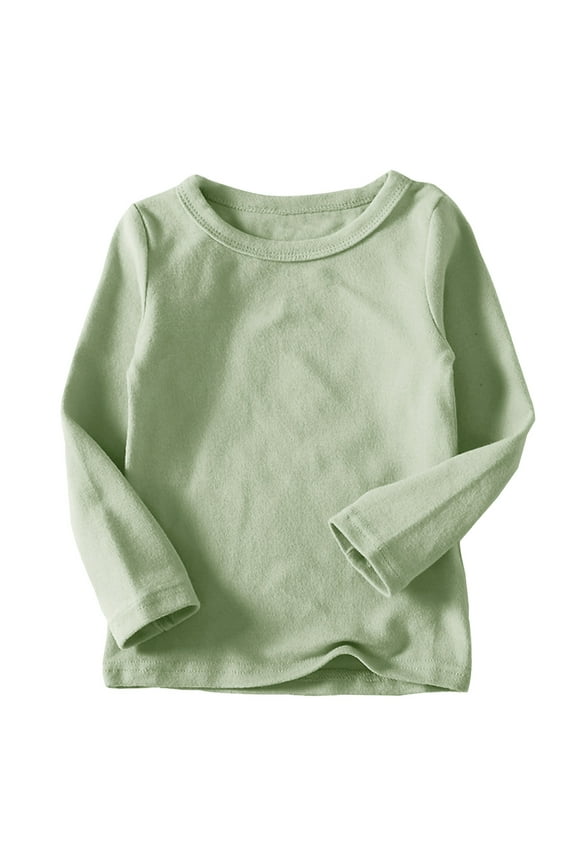 Boys Clothes Long Sleeve T Shirts Comfy Crewneck Basic Solid Color Tops Tees Spring Clothes