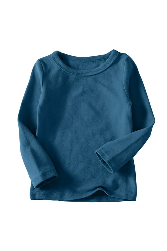 Boys Clothes Long Sleeve T Shirts Comfy Crewneck Basic Solid Color Tops Tees Spring Clothes