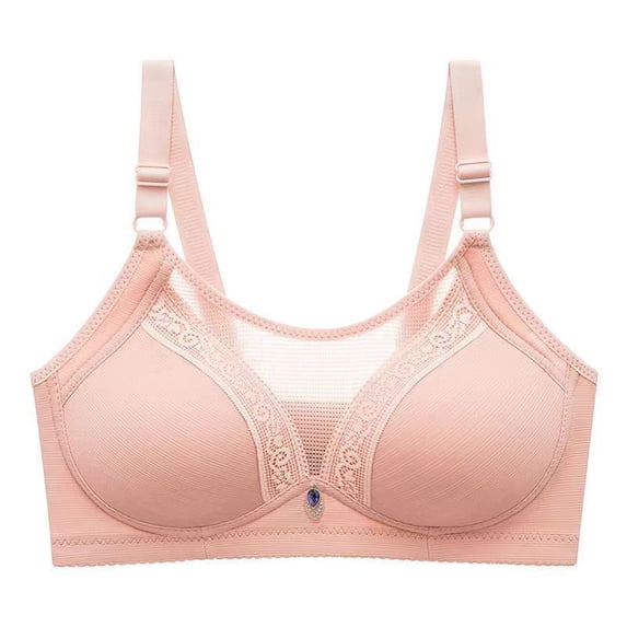AherBiu Bralettes for Women Mesh Full Coverage Gathered Wirefree Everyday Bras with Adjustable Strap