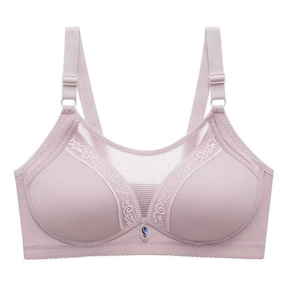 AherBiu Bralettes for Women Mesh Full Coverage Gathered Wirefree Everyday Bras with Adjustable Strap