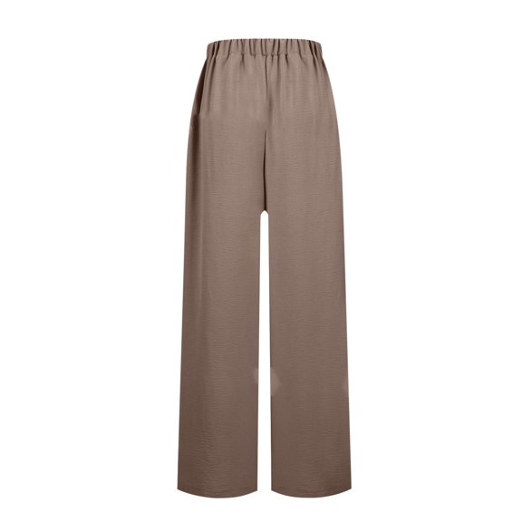 AherBiu Business Casual Pants for Women Drawstring High Waisted Straight Leg Office Work Trousers