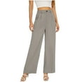 thumbnail image 1 of AherBiu Business Casual Pants for Women High Waist Straight Leg Office Ladies Work Trousers with Pockets, 1 of 7