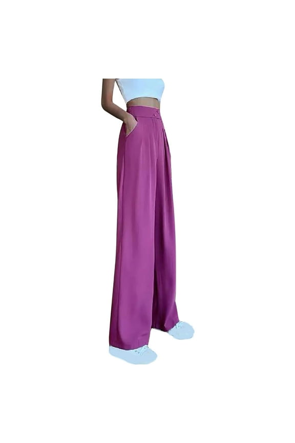 Business Casual Pants for Women High Waisted Straight Leg Work Pants Trousers with Pockets