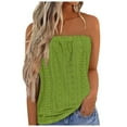 thumbnail image 1 of AherBiu Boho Tube Tops for Women off Shoulder Sleeveless Elastic Eyelet Hole Vacation Summer Tank Top Shirts, 1 of 5