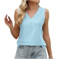 thumbnail image 1 of AherBiu Camisole Tops for Women Boho Beach Wear Eyelet Hole V Neck Summer Loose Fitted Vacation Tank Tops, 1 of 5
