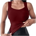 thumbnail image 1 of AherBiu Camisole Tops for Women Square Neck Stretch Comfy Slim Fitted Wide Strap Summer Basic Layer Tank Tops, 1 of 9