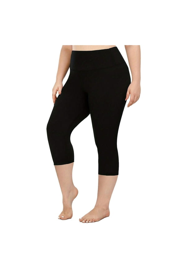 Capri Leggings for Women Plus Size Yoga Capris Workout Stretchy High Waisted Slim Fitted Bottoms Capris Pants