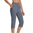 thumbnail image 1 of AherBiu Capri Pants for Women Stretch Slim Fitted High Waisted Yoga Capris with Pockets 3/4 Length, 1 of 9