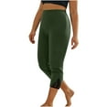 thumbnail image 1 of AherBiu Capri Yoga Pants for Women High Waisted Stretch Slim Fitted Bottoms Capris Sports Leggings 3/4 Length, 1 of 7