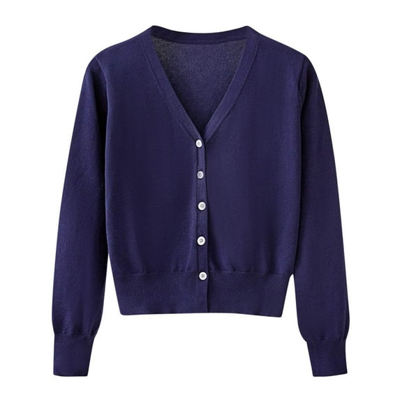 AherBiu Cardigan Sweaters for Women Lightweight Open Front Button down V Neck Fall Knitwear Long Sleeve Outwear