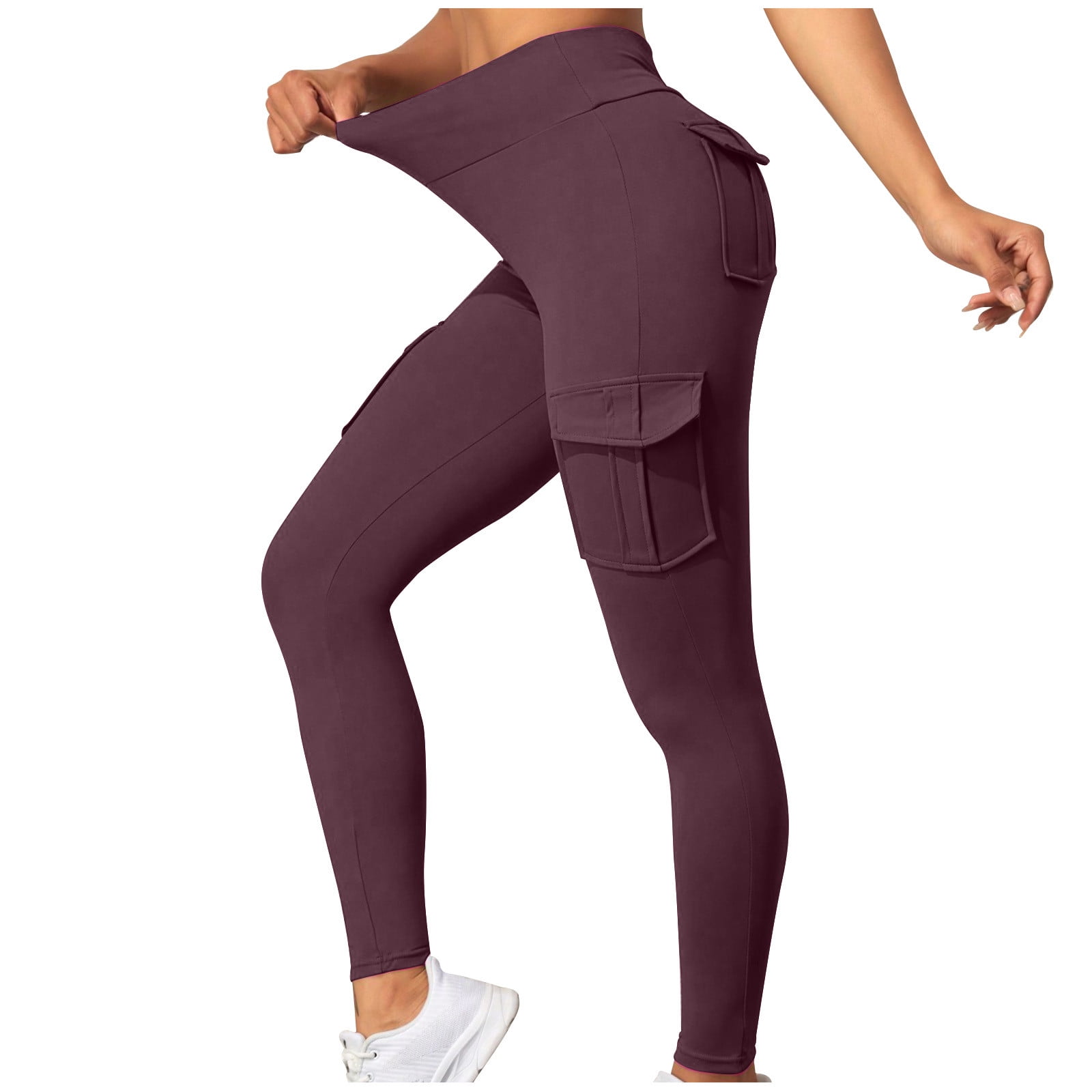 Women Leggings Cargo Pants High Waist Multi-Pocket Yoga Fitness
