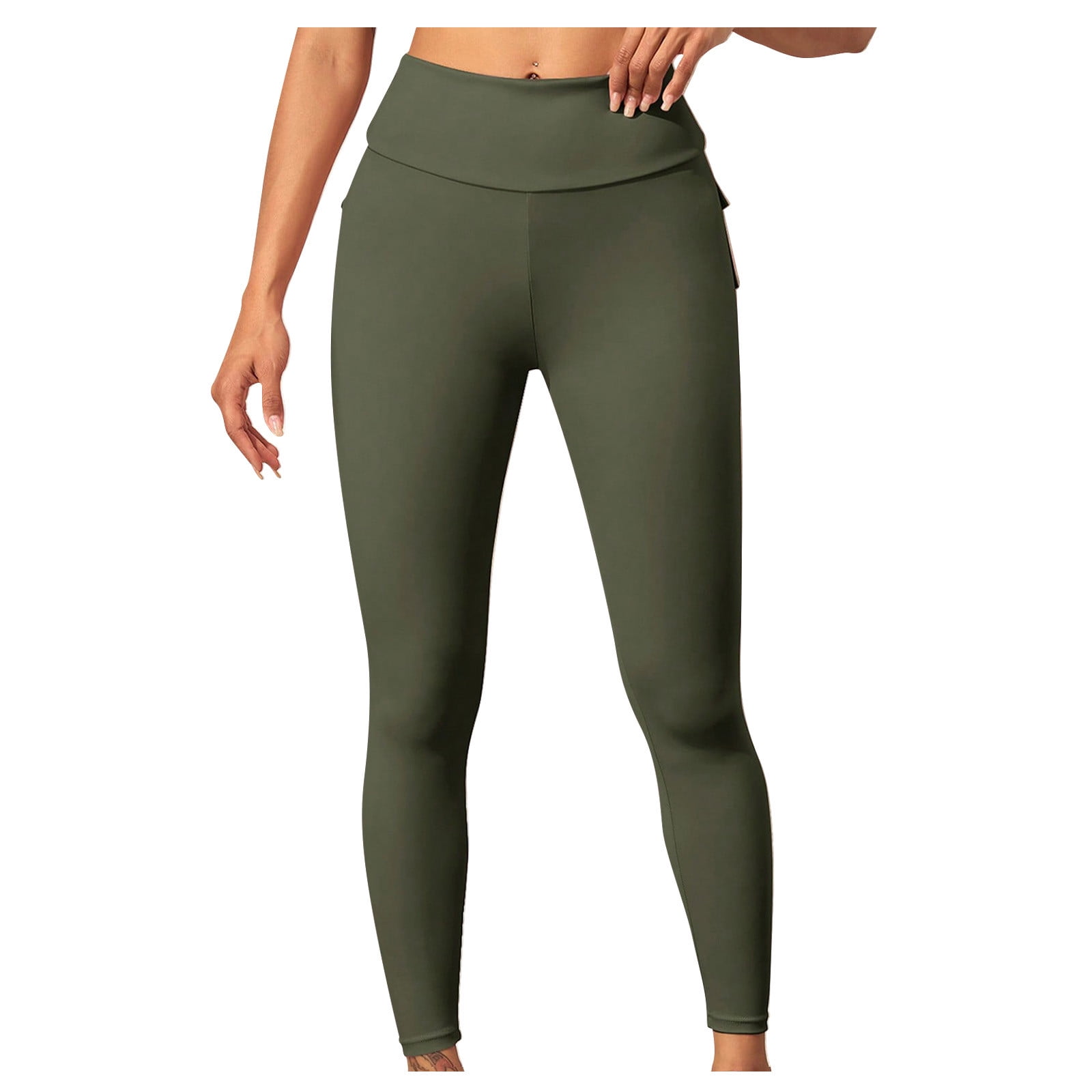 Yoga Leggings for Women Cargo Pants Elastic Drawstring Waist Stretch  Workout Legging Trousers with Multi Pockets