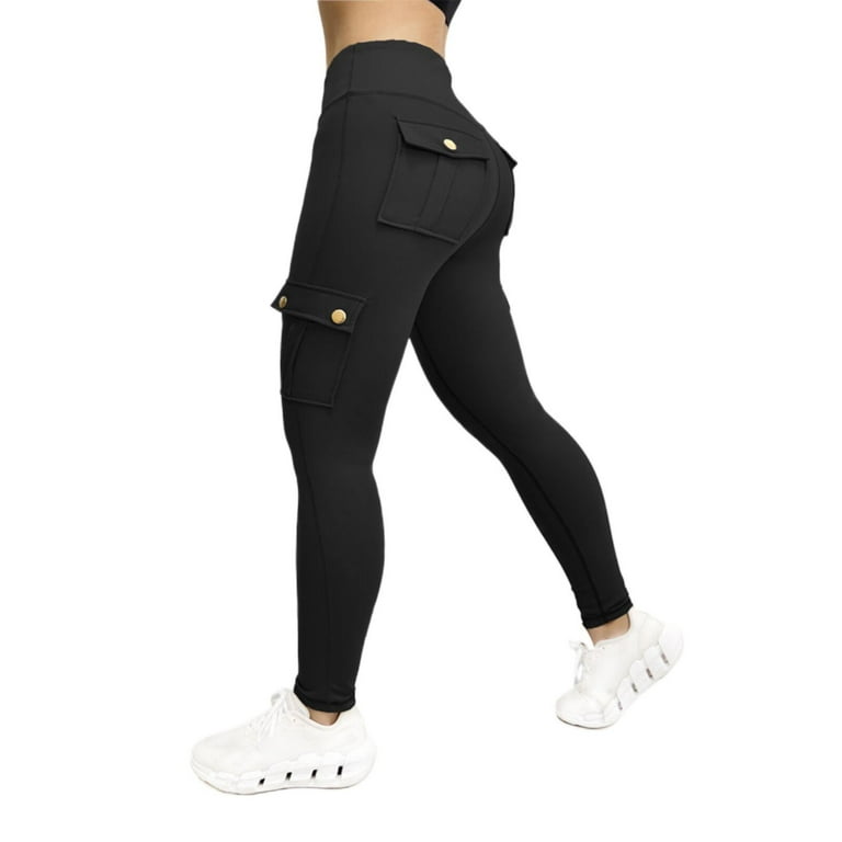 AherBiu Cargo Leggings for Women High Waisted Workout Yoga Leggings Juniors  Cargo Pants with Multi Pockets