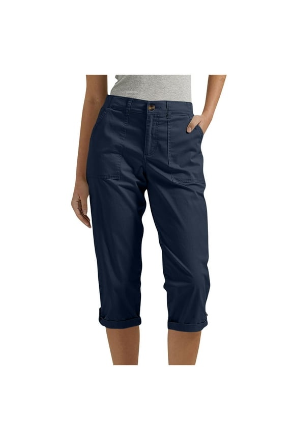 Cargo Pants for Women Hiking Capris High Waisted Streetwear Cargos Business Casual Work Capris with Pockets