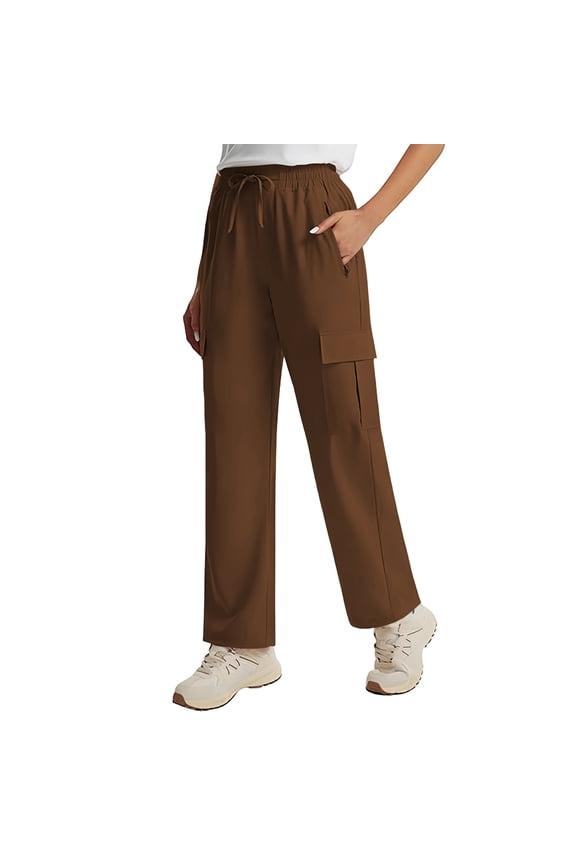 Cargo Pants for Women Juniors Hiking Pants Waterproof Lightweight Straight Leg High Waisted Streetwear Pants with Pockets