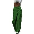 thumbnail image 1 of AherBiu Cargo Pants for Women Straight Leg High Waisted Streetwear Juniors Cargos Casual Trousers with Pockets, 1 of 6