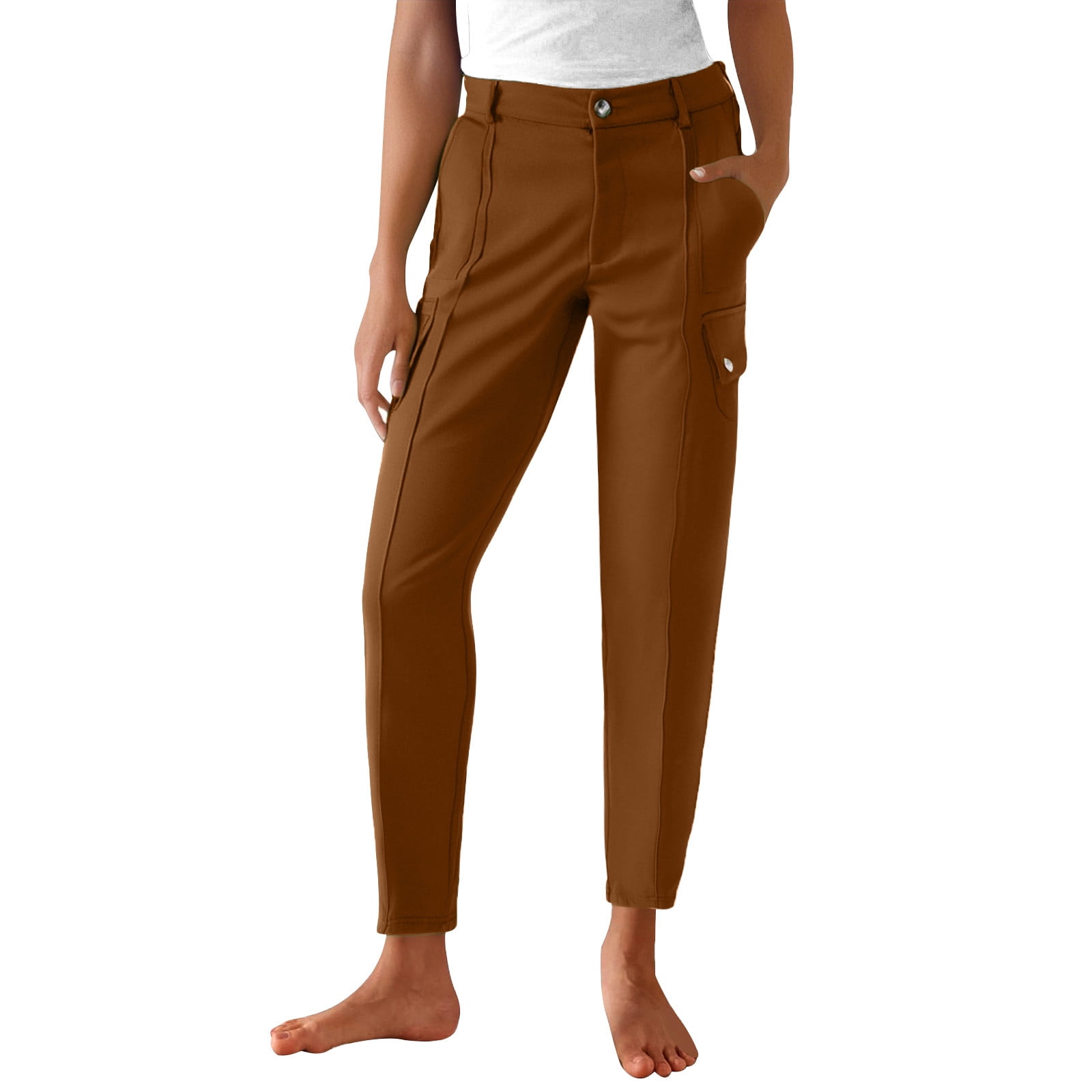 AherBiu Cargo Pants for Women Stretch Slim Fitted High Waisted Hiking ...