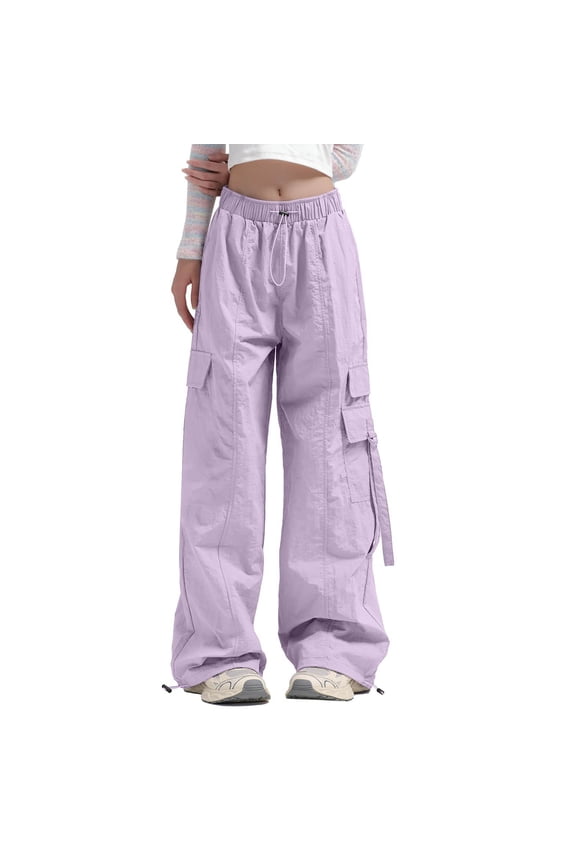 Cargo Pants for Women Wide Leg Baggy Loose High Waisted Juniors Hiking Cargos with Multi Pockets