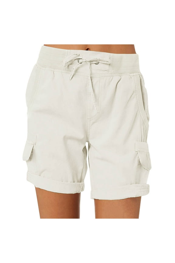Cargo Shorts for Women High Waisted Wide Leg Summer Roll Up Hem Hiking Casual Lounge Short with Pockets