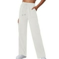 thumbnail image 1 of AherBiu Cargo Sweatpants for Women Joggers High Waisted Straight Leg Casual Loose Trousers with Pockets, 1 of 7