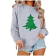 thumbnail image 1 of AherBiu Crewneck Sweatshirt for Women Christmas Tree Graphic Long Sleeve Tops Pullover Oversized Sweatshirts, 1 of 4