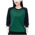 thumbnail image 1 of AherBiu Crewneck Sweatshirt for Women Color Blocked Long Sleeve Tops Fuzzy Warm Pullover Winter Clothes, 1 of 3