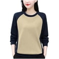 thumbnail image 1 of AherBiu Crewneck Sweatshirt for Women Color Blocked Long Sleeve Tops Fuzzy Warm Pullover Winter Clothes, 1 of 3
